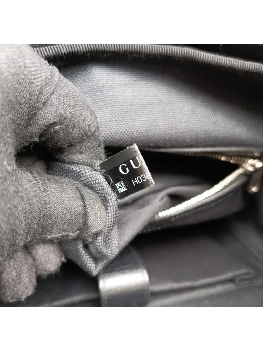 Gucci Interlocking Black GG Supreme Canvas Leather Backpack